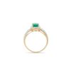 Image 3 : 14KT Yellow Gold 1.10ct Emerald and Diamond Ring