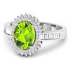 Image 2 : 14KT White Gold 1.6ctw Peridot and Diamond Ring