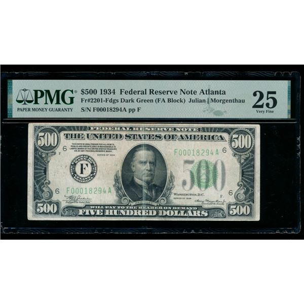 1934 $500 Atlanta FRN PMG 25