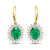Image 2 : 14KT Yellow Gold 3.06ctw Zambian Emerald and Diamond Earrings