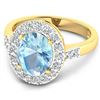 Image 2 : 14KT Yellow Gold 1.9ct Aquamarine and Diamond Ring