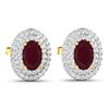 Image 3 : 14KT Yellow Gold 1.12ctw Ruby and Diamond Earrings