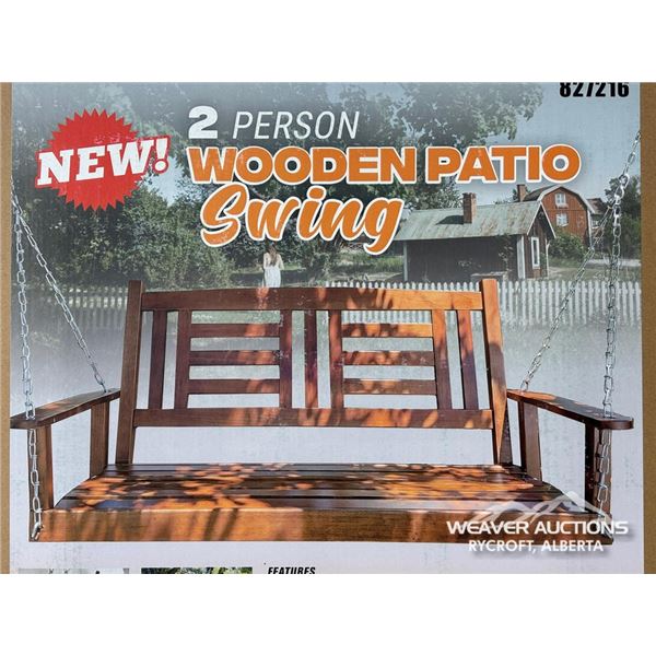 2 PERSON WOODEN PATIO SWING