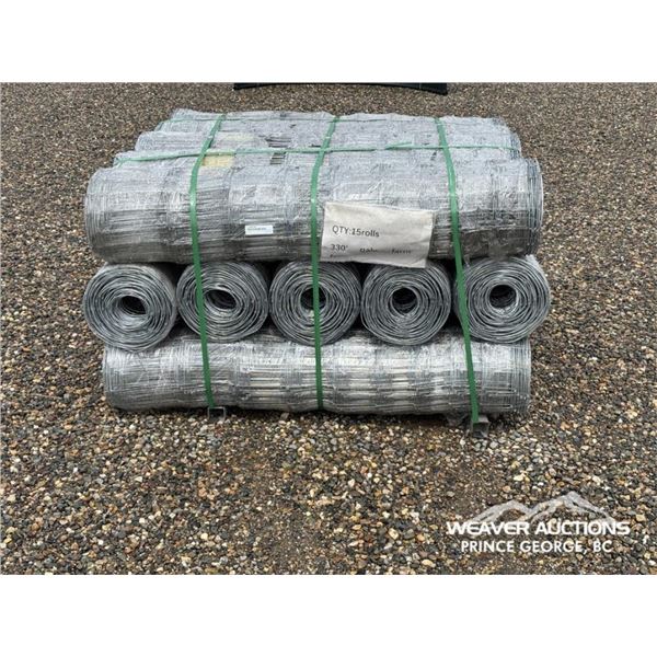 (15) ROLLS GALVANIZED PAGE WIRE FENCING