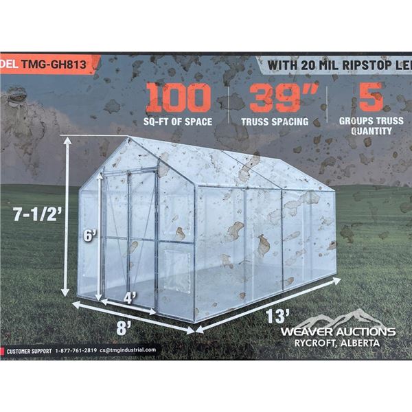 TMG 8 X 13 FT. GALVANIZED STEEL GREENHOUSE