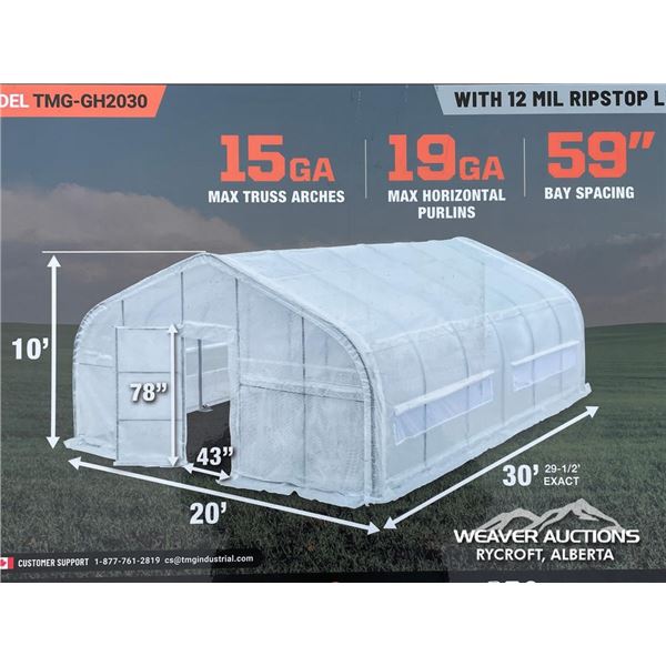 TMG 20 X 30 FT. TUNNEL GREENHOUSE TENT