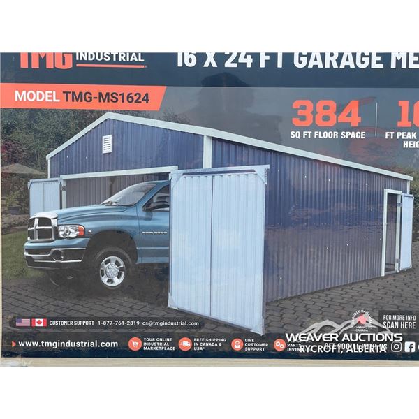 TMG 16 X 24 FT. GARAGE METAL SHED