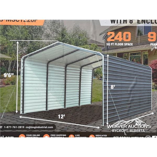 TMG 12 X 20 FT. METAL GARAGE CARPORT SHED