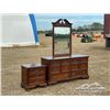 Image 2 : CHERRY WOOD DRESSER W/MIRROR & NIGHTSTAND