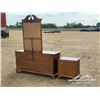 Image 3 : CHERRY WOOD DRESSER W/MIRROR & NIGHTSTAND