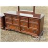 Image 5 : CHERRY WOOD DRESSER W/MIRROR & NIGHTSTAND