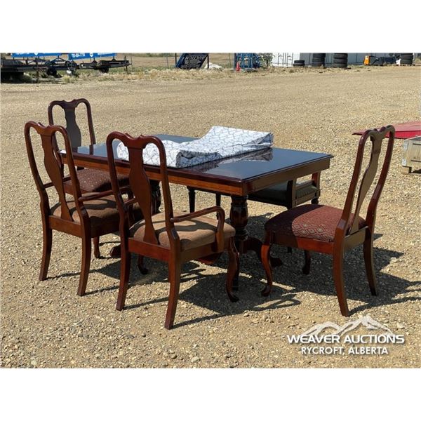 WOODEN TABLE W/CHAIRS & BENCH