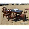 Image 1 : WOODEN TABLE W/CHAIRS & BENCH