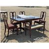 Image 4 : WOODEN TABLE W/CHAIRS & BENCH