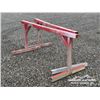 Image 3 : (2) 7 FT. RED METAL SAW HORSES