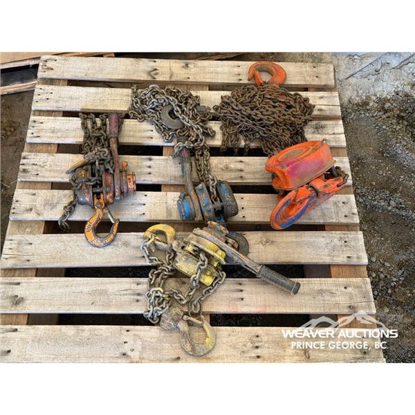 QUANTITY OF ASSORTED MANUAL CHAIN HOIST