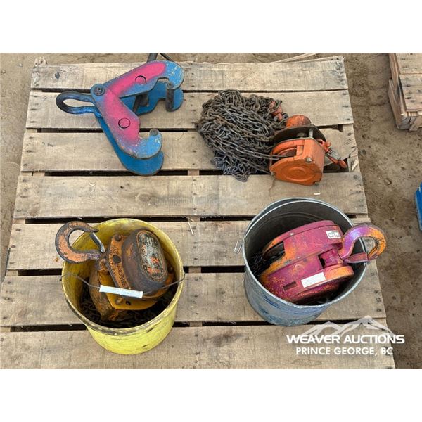 QUANTITY OF ASSORTED MANUAL CHAIN HOIST