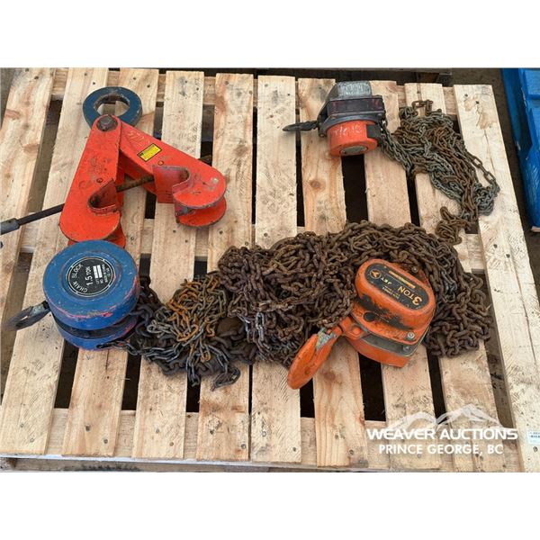 QUANTITY OF ASSORTED MANUAL CHAIN HOIST