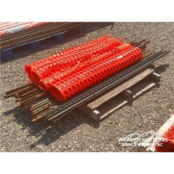 (4) ROLLS OF SAFETY FENCE W/ STAKES