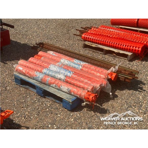(6) ROLLS OF SAFETY FENCE W/ STAKES