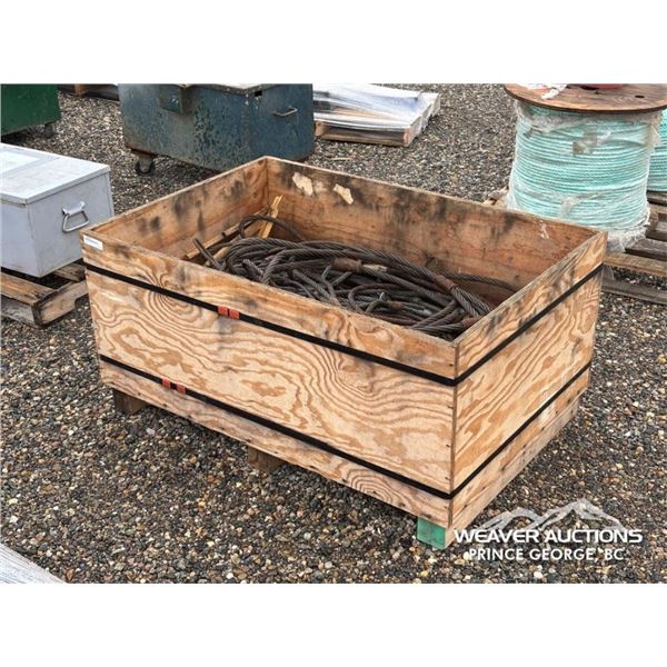CRATE OF CABLE SLINGS