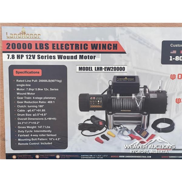 2025 LANDHONOR 20000 LB. ELECTRIC WINCH