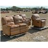 Image 2 : LEATHER CHAIR, SOFA & LOVESEAT SET