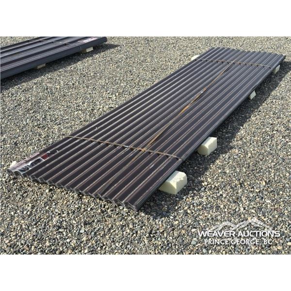 (70) BROWN METAL 12 FT. ROOF PANELS