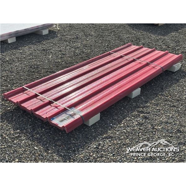 (30)  RED POLYCARBONATE  8 FT. ROOF PANEL