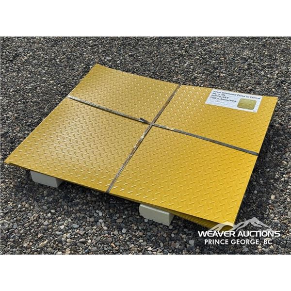 (20) YELLOW STEEL DIAMOND PLATE