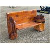 Image 2 : BEAR AND EAGLE CEDAR CARVED BENCH