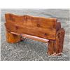 Image 3 : BEAR AND EAGLE CEDAR CARVED BENCH