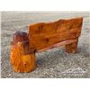 Image 4 : BEAR AND EAGLE CEDAR CARVED BENCH