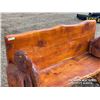 Image 8 : BEAR AND EAGLE CEDAR CARVED BENCH