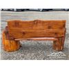 Image 9 : BEAR AND EAGLE CEDAR CARVED BENCH