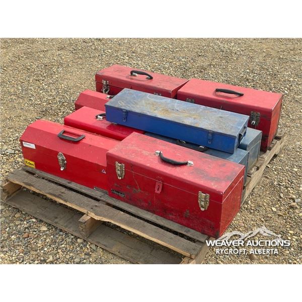 (9) TOOL BOXES W/ASSORTED SHOP TOOLS