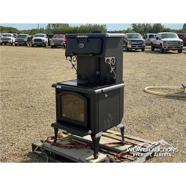 JA ROBY WOOD STOVE WITH WARMER & CAST IRON TOP