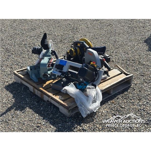 (2) MITRE SAWS, BAND SAW, CUTOFF SAW
