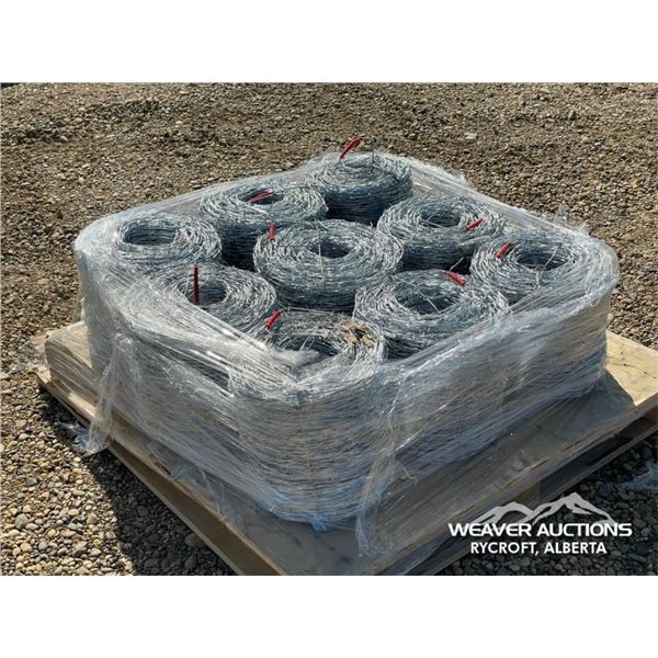 (9) ROLLS OF BARBED WIRE FENCING