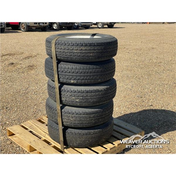 (5) ROAD RIDER 235/80R16 TRAILER TIRES & RIMS