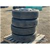 Image 3 : (4) MICHELIN 275/80R22.5 TIRES W/ ALUMINUM RIMS