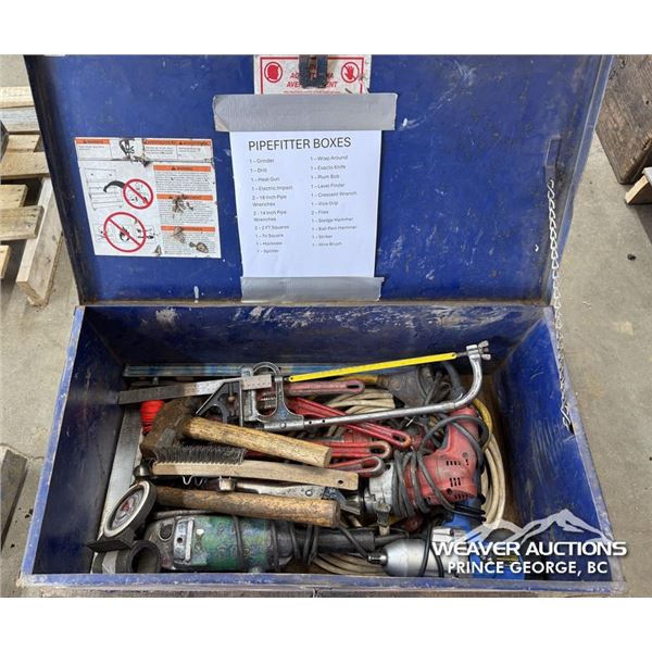 TOOL BOX, ELECTRIC IMPACT, ANGLE GRINDER & DRILL