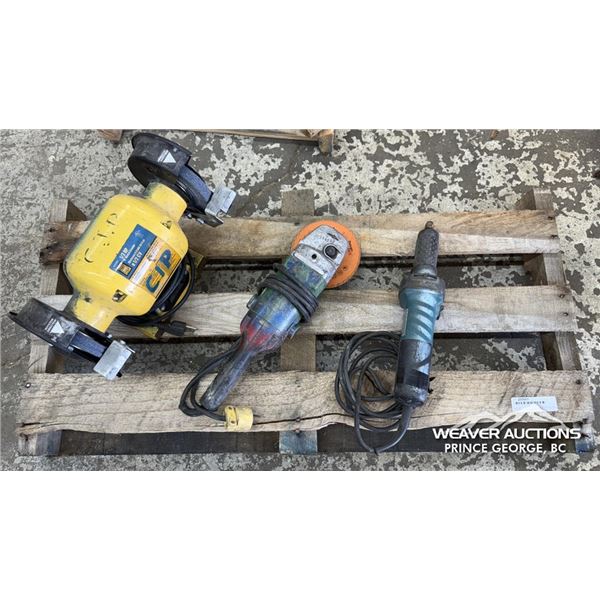 BENCH GRINDER, ANGLE GRINDER, & HAND ROUTER
