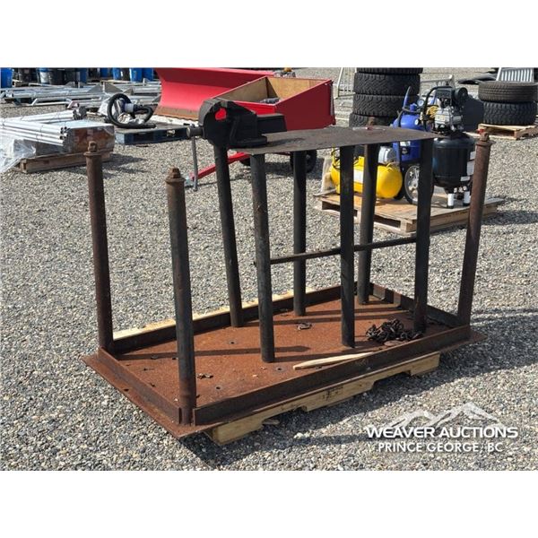 (2) METAL TABLES C/W VICE