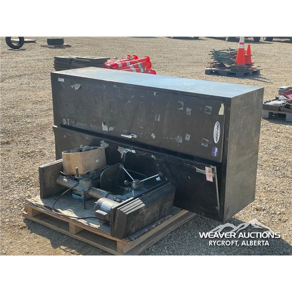 20 IN. X 3 X 6 FT. METAL CABINET W/DRILL PRESS