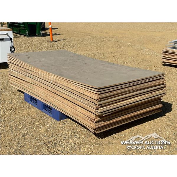 QTY OF 1/2 IN. 4 X 8 FT. PLYWOOD SHEETS