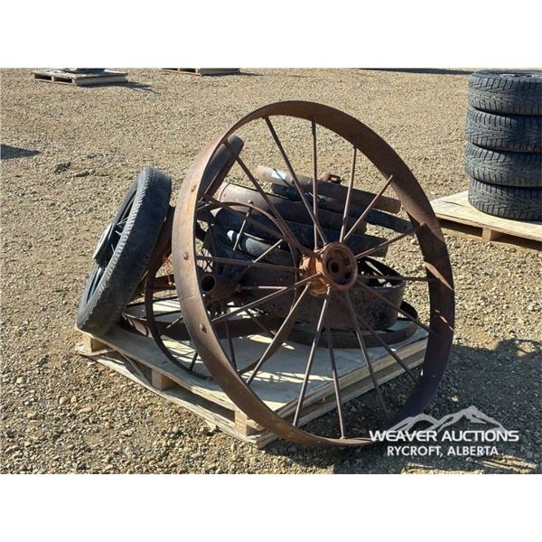 (12) ANTIQUE STEEL WHEELS