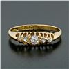 Image 2 : Antique Victorian 18K Gold 0.32 ctw Cushion Old Mine & Rose Cut Diamond Band Rin