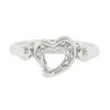 Image 4 : Tiffany & Co. Elsa Peretti Platinum Polished Open Heart Band Ring w/ Diamonds
