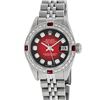 Image 1 : Rolex Ladies Quickset Stainless Steel Red Vignette Diamond And Ruby Datejust Wri